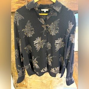 Vince silk graphic floral blouse. Size M.